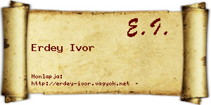 Erdey Ivor névjegykártya